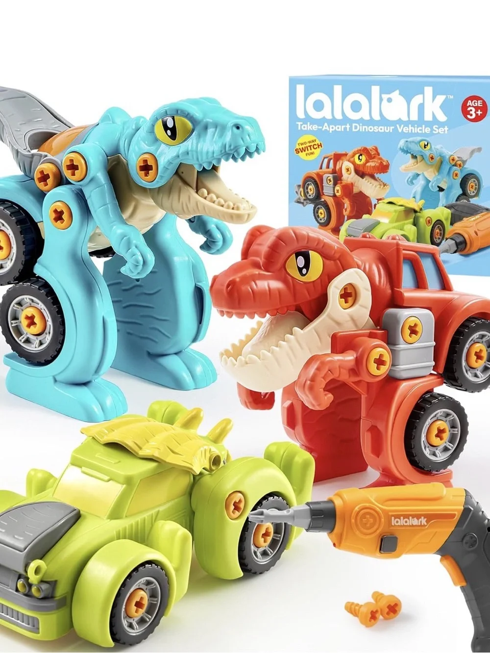 Alala Take-Apart Dino Vehicle Playset - Blue, Red, Green